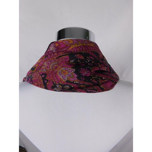 Indie Ella Pink Black Paisley Boho Shawl Wrap OS - Picture 6 of 10